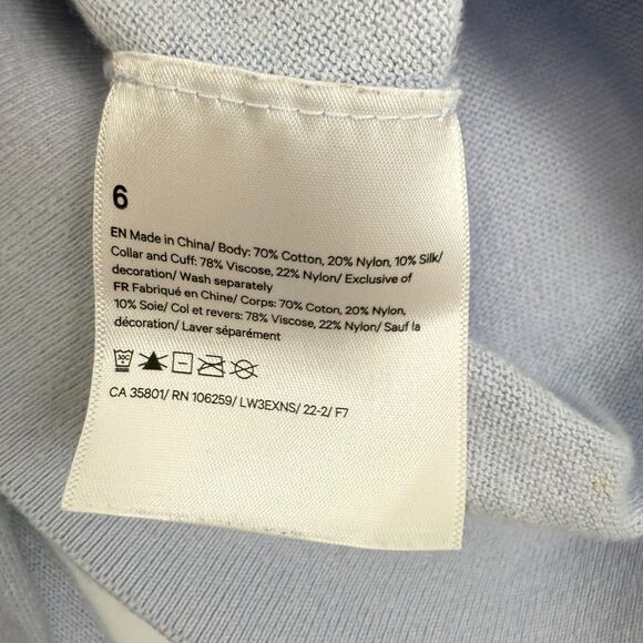 LULULEMON Silk-Blend Crewneck Sweater 6 Pastel Blue Long Slv Lightweight EUC B3 - Picture 6 of 7